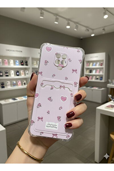 OVADA XIAOMI REDMI NOTE 9 PRO Uyumlu Kamera Korumalı Kartlıklı Baskılı Darbe Emici Silikon Kılıf