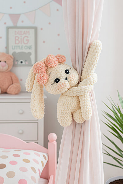 Homesinti 30cm Büyük Boy Amigurumi Perde Tutacağı, Uyku Arkadaşı, Oyun Arkada...
