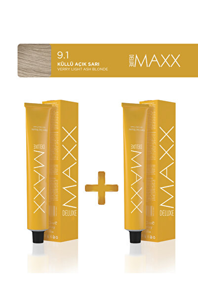 MAXX DELUXE 2'li Tüp Saç Boyası 100 ml 9.1 Küllü Açık Sarı