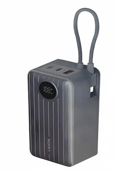 SP ISNUP باور بانك بسعة 20000 مللي أمبير/ساعة مع كابل شحن مدمج من النوع C وشحن سريع بقوة 35 وات وشاشة رقمية