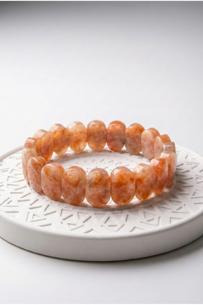 Yudi Atelier - Güneş Taşı Bileklik - Geniş Kesim Doğal Taş Bileklik