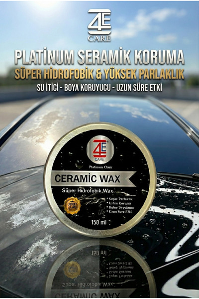 4E CARE Platinum Seramik Wax 150ml Yüksek Parlaklık Boya Koruyucu Ve Yenileyici (SÜNGER VE BEZ HEDİYELİ)