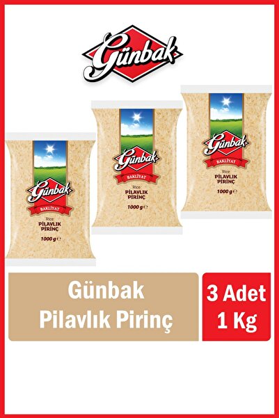 Günbak Pilavlık Pirinç 1 Kg x 3 Adet