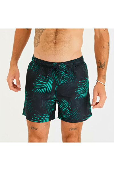 Decathlon Pantaloni scurti de baie pentru bărbați, 15 inchi - negru/turcoaz -...