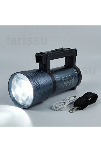 farissu RT-829 100W 1000 Lümen Güçlü LED Acil Durum ve El Feneri – Şarjlı, Fu...