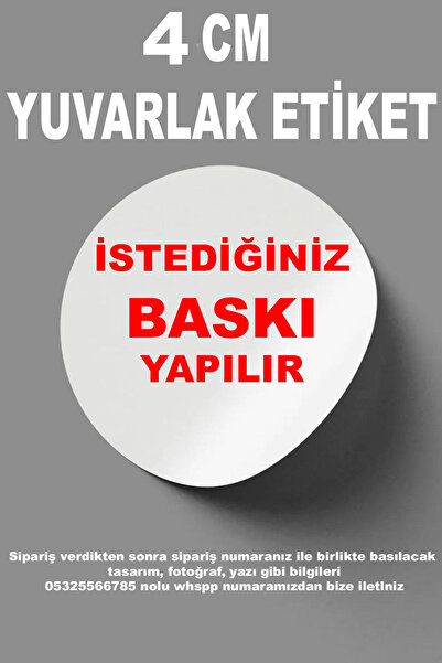 HEDİYELİKS Yuvarlak Etiket 4 cm Yapışkanlı Kağıt Sticker