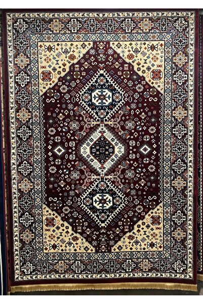 ASARYÜN Halı Ipek H4320 Bordo İpeksi İran Halısı Geleneksel Renkli Göbekli Kl...