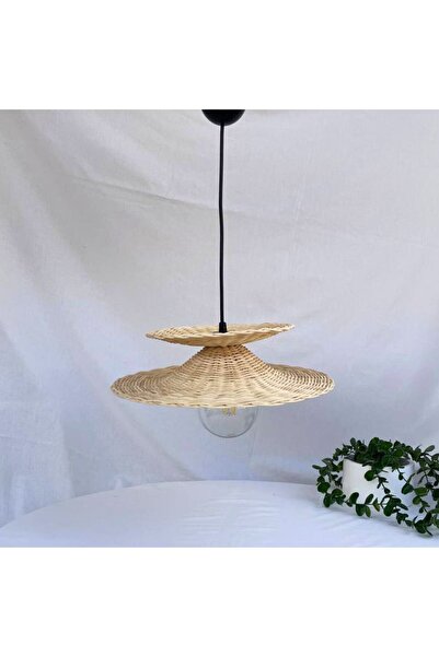 KİREMİT HOME Rattan hasır avize 2katlı(SİYAH DUYLU) japon bohem iskandinav na...