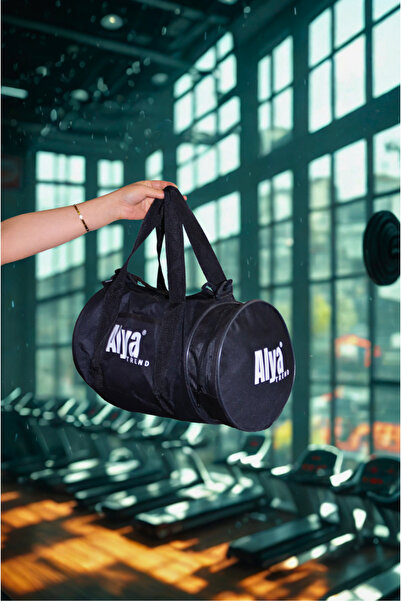 Alya trend Unisex Siyah Geniş Hacimli Su Geçirmez Uzun Askılı Seyahat Gym Fitness Silindir Spor Çantası