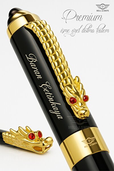 MELL & SWIPE Hediyelik Kişiye Özel Kalem Isim Baskılı Kalem Prestij Pistonlu ...