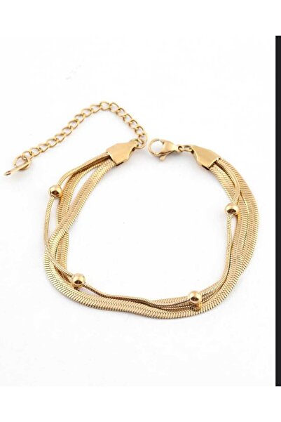 Stainlesss stellss 3'lu italyan zinciri çelik bileklik