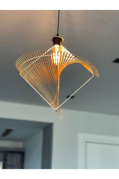 Mady Aksesuar Bambu Avize 45 cm -İskandinac Bohem ,Özel Tasarım Aydınlatma-Sa...