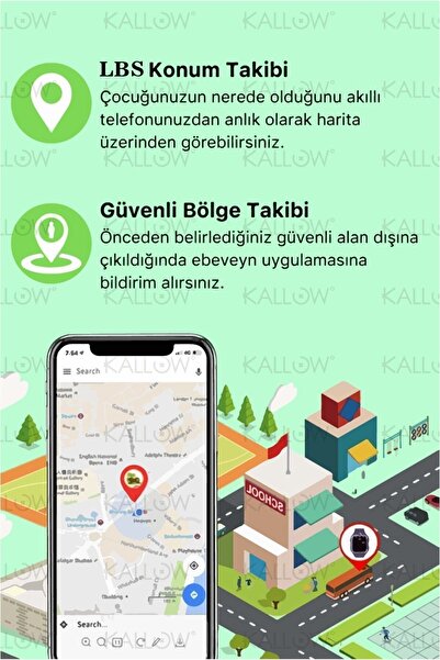 EKMEKTEKNEM Sım Kartlı Sos Özellikli Konum Takipli Akıllı Çocuk Takip Saat-da...