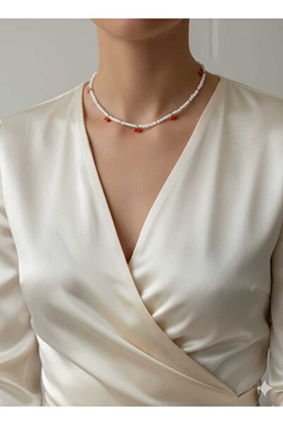 MDGS COLLECTİON قلادة من الخرز الكرزي - هدية عيد الميلاد