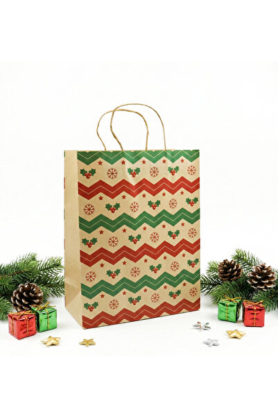 repro design 19x26 pungi cadou kraft cu tematică de Anul Nou 2 bucăți |   Cutie cadou M2