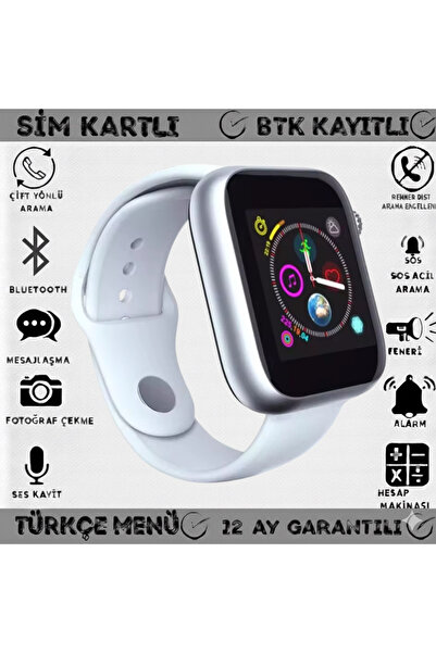 Markatim Z6/2020 Sim Kart Ve Hafiza Kart Destekli Kameralı Akıllı Saat Türkçe...
