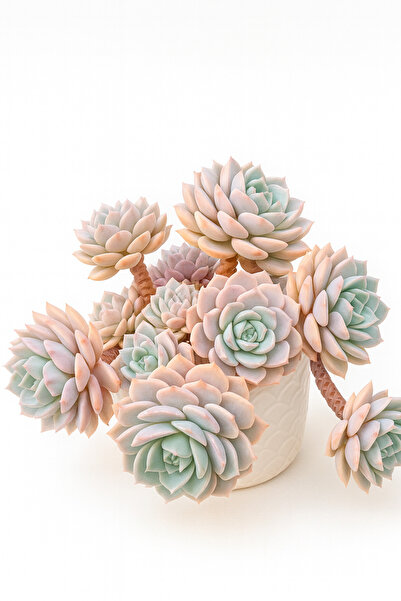 Sukulent İthal Özel Sukulentler Serisi Echeveria ‘Colorata’ - Kore Renkli Kol...