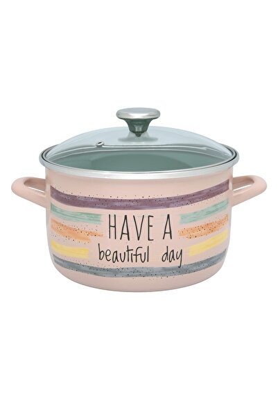 Metalac Oală 5l cu capac Divan Dan emailată roșie/22cm/5l