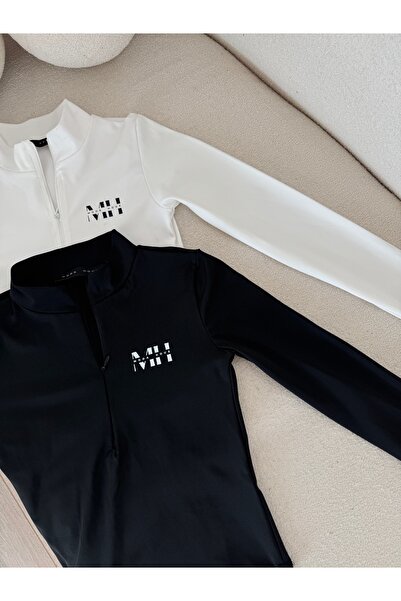 Moda Hour Mh Half Zipper Stand Collar Crop