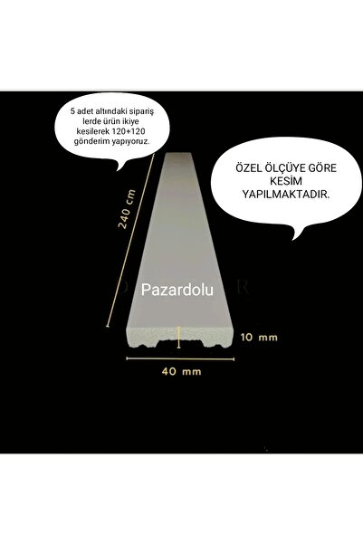 decofloor Boyanabilir Duvar Çıtası iskandinav çıta 4cm - Pd ( Df-4010/ 1boy =240 Cm)