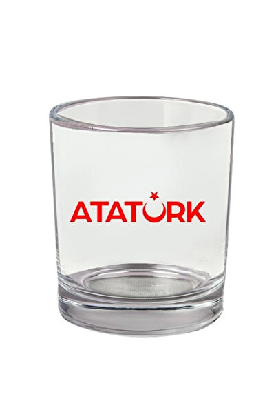Özcan Tasarım كأس ويسكي مطبوع عليه أتاتورك - كأس القمر والنجوم