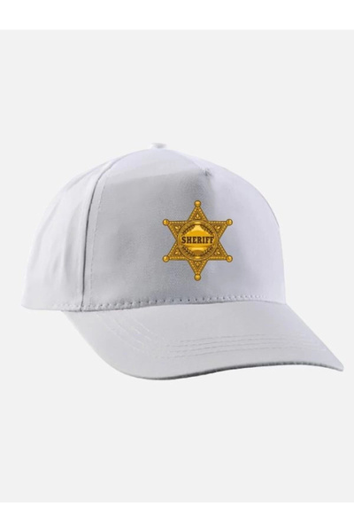 Özcan Tasarım قبعة مطبوعة من Sheriff - قبعة بشعار Sheriff