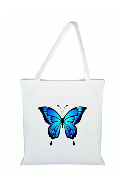 Özcan Tasarım Evil Eye Bead Printed Cloth Bag - Evil Eye Beaded Bag