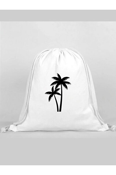 Özcan Tasarım Palm Printed Backpack - Drawstring Sports Bag