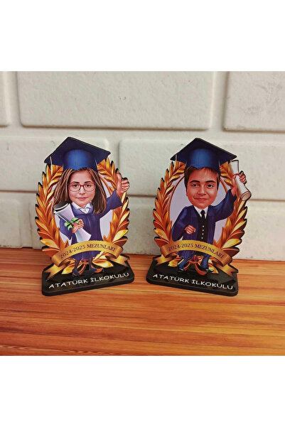 Özcan Tasarım 24 Adet Kişiye Özel Mezuniyet Biblosu - Karikatür Mezuniyet Bib...