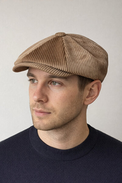 Rupen Kraft Winter Velvet English Cap Peaky Blinders Model Men's Cap Draped Velvet Cap