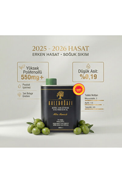 KALEBOĞAZI Milas Memecik Natürel Sızma Zeytinyağı 500ML Teneke