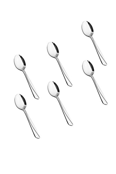 HIC طقم ملاعق شاي يابانية من الفولاذ المقاوم للصدأ مكون من 6 قطع باللون الفضي