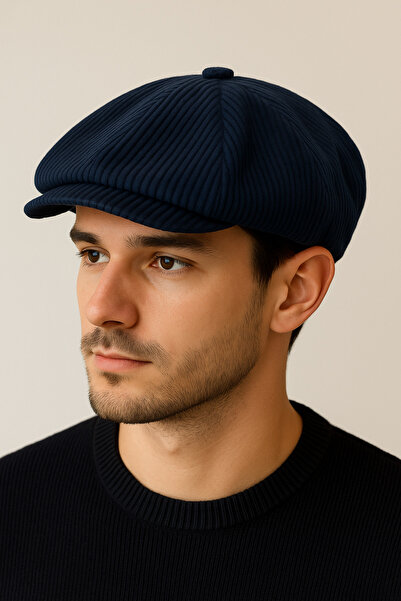 Rupen Kraft Winter Velvet English Cap Peaky Blinders Model Men's Cap Draped Velvet Cap