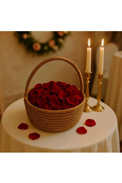HLM TEKSTİL HASIR EL İŞÇİLİĞİ MİSAFİR ŞEKERLİĞİ DOĞDU SEPETİ NİKAH SEPETİ 15X7 CM