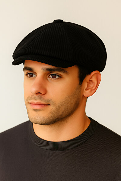 Rupen Kraft Winter Velvet English Cap Peaky Blinders Model Men's Cap Draped Velvet Cap