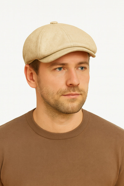 Rupen Kraft قبعة صوفية شتوية قياسية على الطراز الإنجليزي، قبعة بيكي بلايندرز، قبعة بنقشة عين السمكة مع جزء خلفي مرن