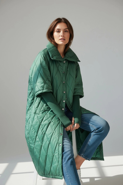 Invee Green Quilted Coat