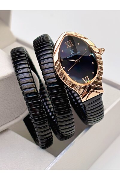 Daniel Klein Yeni Sezon Çelik Kordon Yılan modeli Kadın Kol Saati 3ATMResistant 2 Yıl Garantili+Bileklik Hediyeli