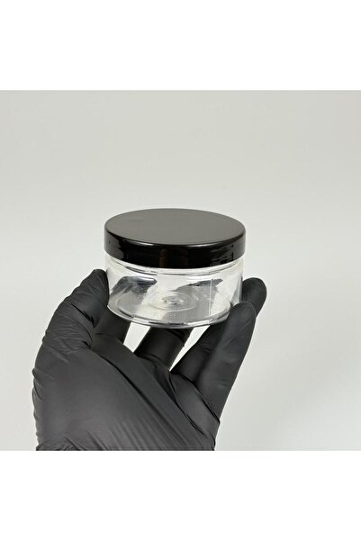 makrobay 100 ml Şeffaf PET Plastik Kavanoz – Siyah Kapak | 5’li Paket | Kozme...