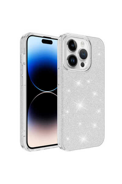 GRABONO Apple iPhone 13 Pro Kılıf Parlak Simli Muhteşem Görünüm, Sert ve Daya...