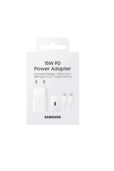 Samsung 15W Hızlı Şarj Adaptörü Type-C Kablo Seti Beyaz ( Türkiye Garantili ) EP-T1510X A04 / A14