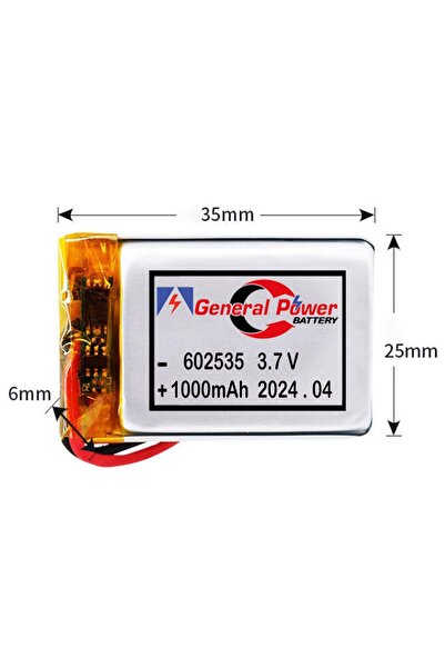 Genel Markalar 25X35MM LİPO PİL 1000MAH 35X25MM LİPO PİL 602535 3.7V LİPO PİL...
