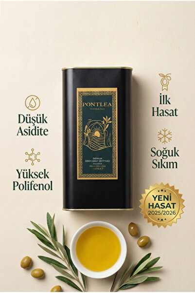 Pontlea Premium Erken Hasat Soğuk Sıkım Natürel Sızma Zeytinyağı 1 Lt (Teneke)