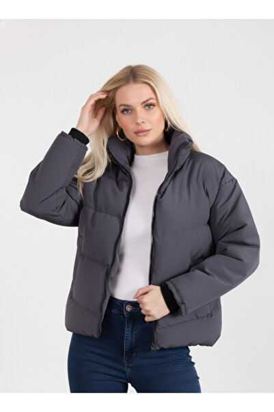 blayn jeans Palton puf pentru femei, fără glugă