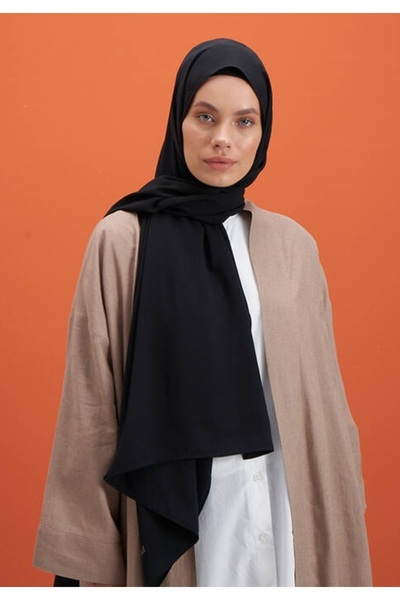 FRESCO SCARFS Hijab Hijab Medina شال حريري * أسود