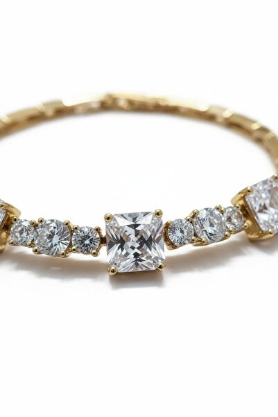 Mia Exclusive Seri Modern Günlük Zarif Işıltılı Altın Design Bileklik