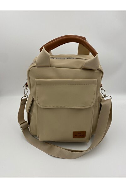 Marvelis Geantă de umăr și rucsac din piele moale din satin Lossa Mink