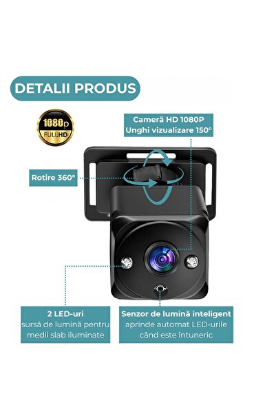OEM Monitor auto bebelusi 7" IPS, camera Full HD 1080p, night vision IR 150°, IP68, supraveghere
