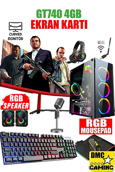 Dmc N156x (GTA 5) İ5 3470,16GB RAM,512GB SSD,4GB GT740,24''100hz Curved Oyuncu Masaüstü Bilgisayar