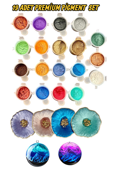 epoksi kalıp cank Epoksi Mica Toz Pigment Seti 18x10ml Inci Pigment Boya Seti...